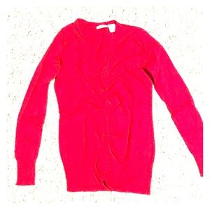 Red Cotton Cardigan Small w/ buttons